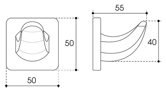 Крючок (цв.оружейная сталь),  ZZ Aqueduto RESPINGO RES0145