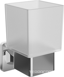 Стакан настенный, (цв.хром / стекло мат.), RESPINGO ZZ