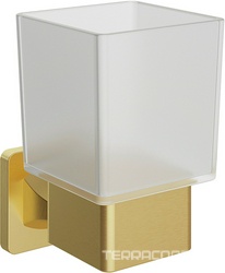 Стакан настенный, (цв.шлифованное золото / стекло мат.), RESPINGO ZZ