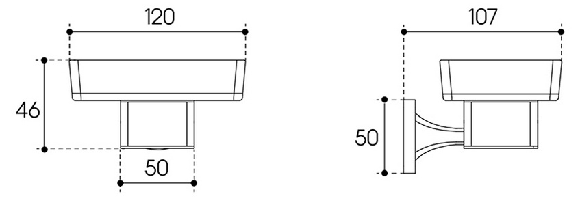 Мыльница настенная, (цв.хром / стекло мат.),  ZZ Aqueduto RESPINGO RES0300
