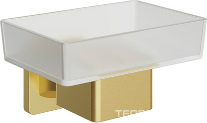 Мыльница настенная, (цв.шлифованное золото / стекло мат.), RESPINGO ZZ