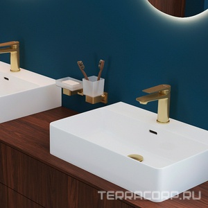 Мыльница настенная, (цв.шлифованное золото / стекло мат.),  ZZ Aqueduto RESPINGO RES0350