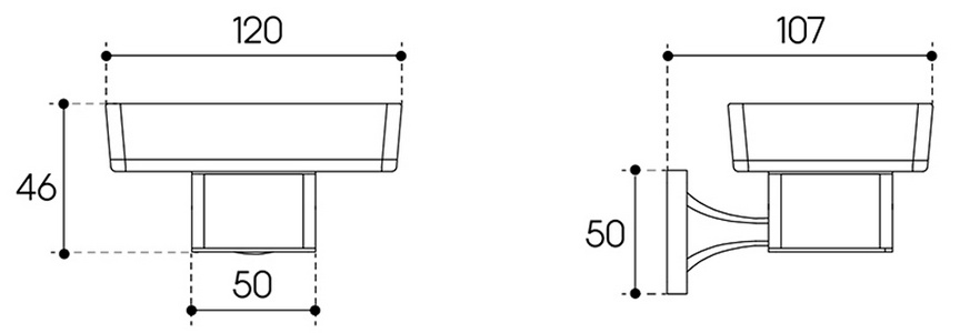 Мыльница настенная, (цв.оружейная сталь / стекло мат.),  ZZ Aqueduto RESPINGO RES0345