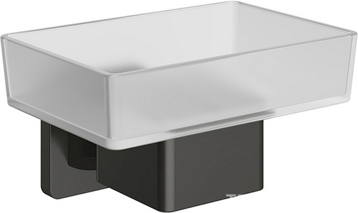 Мыльница настенная, (цв.оружейная сталь / стекло мат.),  ZZ Aqueduto RESPINGO RES0345