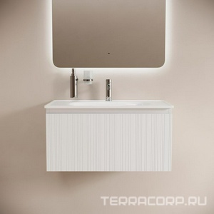 Тумба подвесная 785х453 мм, 1 выдвижн. ящик, без раковины арт.CN7005, цвет белый Sancos Code CD80W