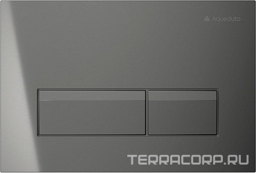 Клавиша двойного смыва для инстал., д/унитаза, (пластик цв.оружейная сталь), Retangulo