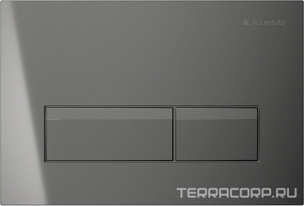 Клавиша двойного смыва для инстал., д/унитаза, (пластик цв.оружейная сталь),  Aqueduto Retangulo RET0245