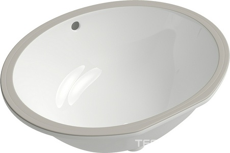 Раковина встраиваемая в столешницу снизу, 530х400хh210мм, без отв. д/смес., с переливом, (цв. белый глянец),  Aqueduto Sotto SOT0110