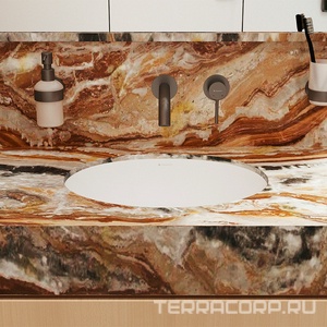 Раковина встраиваемая в столешницу снизу, 530х400хh210мм, без отв. д/смес., с переливом, (цв. белый глянец),  Aqueduto Sotto SOT0110