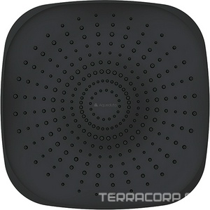 Смеситель-термостат для душа, со стационарным верхним душем пластик d255мм, ручн.душевая лейка, шланг в компл., (цв.оружейная сталь),  ZZ Aqueduto Chuva CHU0345