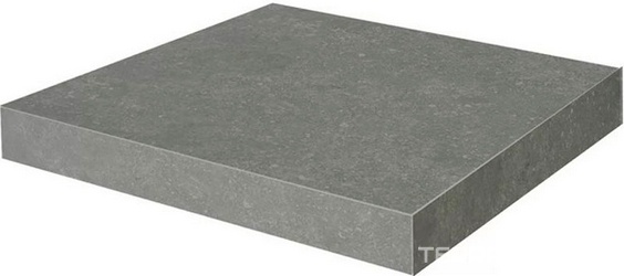 Ступень угловая клееная Касабланка HP серый тёмный матовый обрезной 33x33x0,9