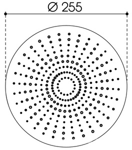 Верхний душ круглый 255мм, (цв.оружейная сталь),  ZZ Aqueduto Chuva CHU0945