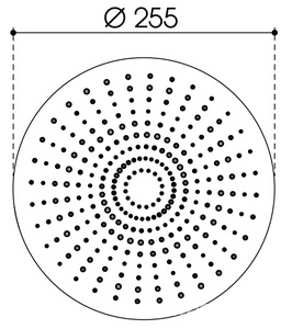 Верхний душ круглый 255мм, (цв.щлифованное золото),  ZZ Aqueduto Chuva CHU0950