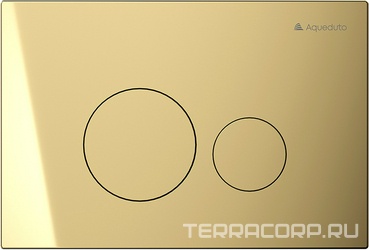 Клавиша двойного смыва для инстал., д/унитаза, (пластик цв.шлифованное золото), Circulo ZZ