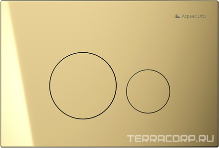 Клавиша двойного смыва для инстал., д/унитаза, (пластик цв.шлифованное золото),  Aqueduto Circulo CIR0250