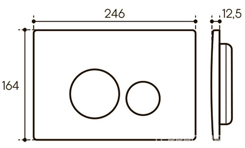 Клавиша двойного смыва для инстал., д/унитаза, (пластик цв.белый глянец),  ZZ Aqueduto Circulo CIR0210