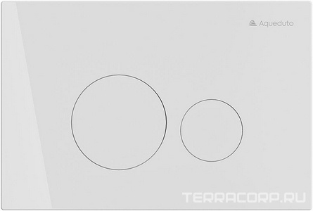 Клавиша двойного смыва для инстал., д/унитаза, (пластик цв.белый глянец),  ZZ Aqueduto Circulo CIR0210