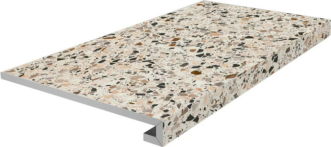 Ступени Kerama Marazzi  Бричиола Ступень фронтальная клееная Бричиола бежевый светлый матовый обрезной 33x60x0,9 Бежевый 