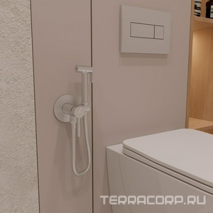 Смеситель совмещённый с гигиеническим душем, готовый комплект: лейка, шланг 120см, скрытая часть, (цв.хром),  ZZ Oliveeka Y-LINE OL-829902-CR