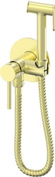 Смеситель совмещённый с гигиеническим душем, готовый комплект: лейка, шланг, скрытая часть, (цв.матовое золото), Y-LINE ZZ