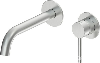 Смеситель для раковины, встраиваемый в стену, излив 195мм, (цв.брашированный никель), Y-LINE ZZ