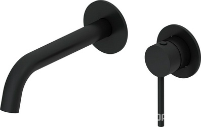 Смеситель для раковины, встраиваемый в стену, излив 195мм, (цв.черный матовый), Y-LINE ZZ