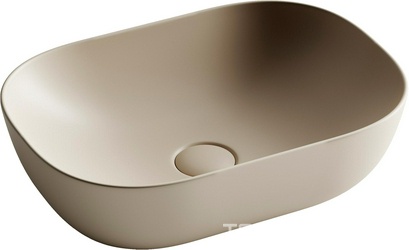 Раковина накладная 45х32 см, БЕЗ отверстия под смеситель, БЕЗ донного клапана, цв. капучино матовый ZZ