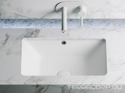 Раковина встраиваемая снизу, 550х400х185 мм, крепежв комплекте, цв.белый ZZ Ceramica Nova Element CN6045