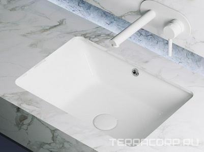 Раковина встраиваемая снизу, 550х400х185 мм, крепежв комплекте, цв.белый ZZ Ceramica Nova Element CN6045