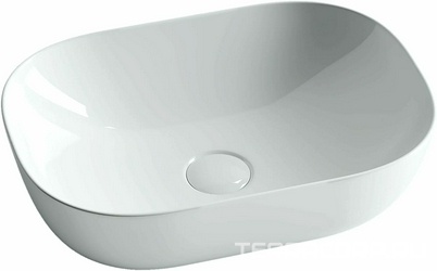 Раковина накладная ассиметричной формы 45х32 см, цв. белый  ZZ