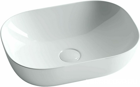 Раковина накладная ассиметричной формы 45х32 см, цв. белый  ZZ Ceramica Nova Element CN5003