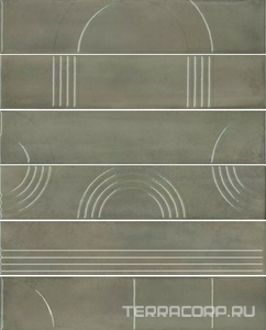 Керамическая плитка Kerama Marazzi Мажорель Панно  зелёный глянцевый (из 6 частей 6х28,5) 36x28,5x1 Зеленый 