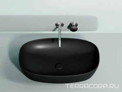 Раковина  600х380х138 мм, накладная, цв. черный матовый ZZ Ceramica Nova Element CN6049MB
