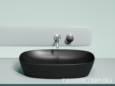 Раковина  600х380х138 мм, накладная, цв. черный матовый ZZ Ceramica Nova Element CN6049MB