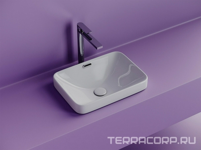 Раковина встраиваемая сверху 460x330x170 мм, без отверстия для смесителя, цвет белый ZZ Ceramica Nova Element CN6078