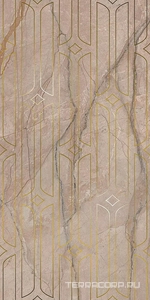 Керамическая плитка Kerama Marazzi Ифран Декор  бежевый светлый глянцевый обрезной 60x119,5x0,9 Бежевый 