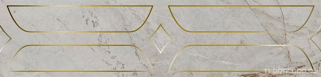 Бордюр Ифран серый светлый глянцевый обрезной 60x14,5x0,9