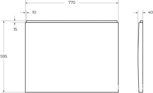 Панель боковая "Левая"/"Правая", с крепежом, для прямоугольной акриловой ванны, 80см,  ZZ Cezares Plane PLANE-F-80-SP-W37