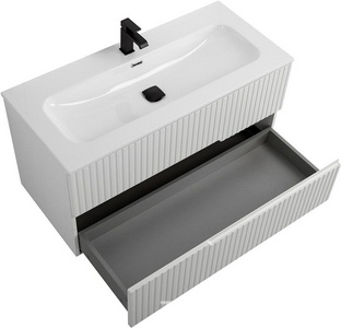 База под раковину подвесная с выкатными ящиками, 1000х450xh500мм, без раковины, (цв.Bianco Opaco),  ZZ Cezares Duet DUET-N-1000-2C-SO-BO