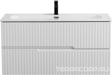 База под раковину подвесная с выкатными ящиками, 1000х450xh500мм, без раковины, (цв.Bianco Opaco), Duet ZZ