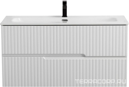 База под раковину подвесная с выкатными ящиками, 1000х450xh500мм, без раковины, (цв.Bianco Opaco),  ZZ Cezares Duet DUET-N-1000-2C-SO-BO