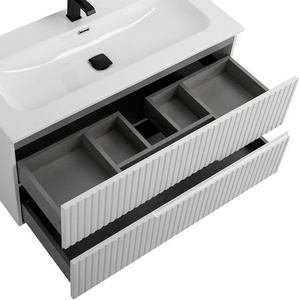 База под раковину подвесная с выкатными ящиками, 1000х450xh500мм, без раковины, (цв.Bianco Opaco),  ZZ Cezares Duet DUET-N-1000-2C-SO-BO