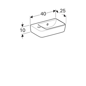 Раковина 400х250мм, с 1 отв.д/смесит. слева, с переливом, без креплений,  Nr.1 Comprimo ZZ Geberit Renova 276240000