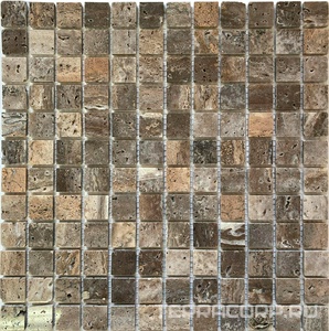 Мозаика Спектр-М Натуральный камень Мозаика из камня на сетке М20-421-W 30.5x30.5 Комбинированный 