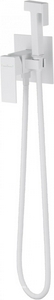 Смеситель совмещённый с гигиеническим душем: готовый комплект: лейка, шланг, скрытая часть, (цв.белый матовый),  ZZ Wonzon & Woghand CUBE WW-88829016-MW