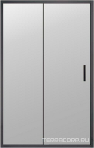 Дверь для душа, в нишу 1450хh1900мм, раздвижная, 1 дверь, 1 неподв.секция, правая/левая, (стекло прозрачное 6мм, фурн.цв.воронен.сталь),  ZZ Vincea Garda VDS-1G145CLGM