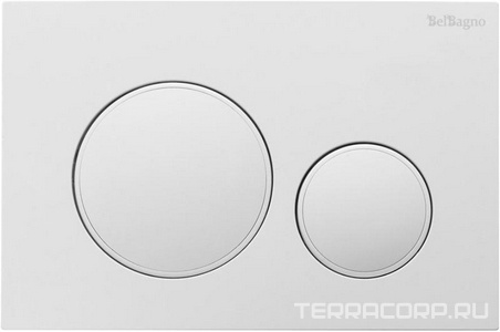 Кнопка двойного смыва для инсталляции подв. унитаза, только для инстал. арт.BB-101-M, BB-109-M-C, BB-101-M-BR, BB-101-M-BC,(цв.белый глян)BelBagno ZZ BelBagno Универсал BB-17C-BL