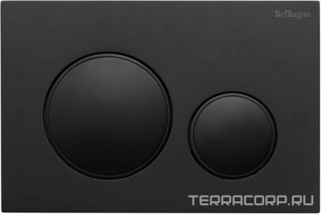Кнопка двойного смыва для инсталляции подв. унитаза, только для инстал. арт.BB-101-M, BB-109-M-C, BB-101-M-BR, BB-101-M-BC,(цв.черный мат),BelBagno ZZ BelBagno Универсал BB-17C-NERO.M