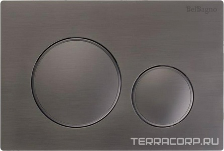 Кнопка двойного смыва для инсталляции подв. унитаза, только для инстал. арт.BB-101-M, BB-109-M-C, BB-101-M-BR, BB-101-M-BC,(цв.оруж.сталь)BelBagno ZZ BelBagno Универсал BB-17C-GM