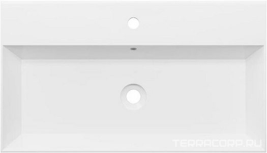 Раковина подвесная/накладная на столешницу 81x46х13,5, с 1 отв.д/смесит., с переливом, (цв.белый глянец) ZZ Alice Spy 34330101